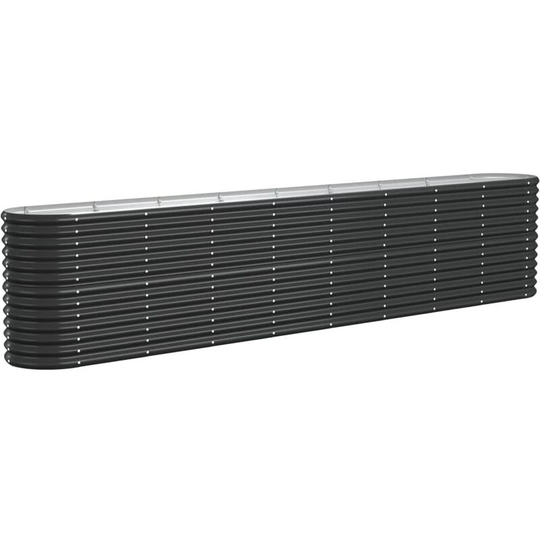 Garden Planter Powder-coated Steel 332x40x68 cm Anthracite Vidaxl Anthracite