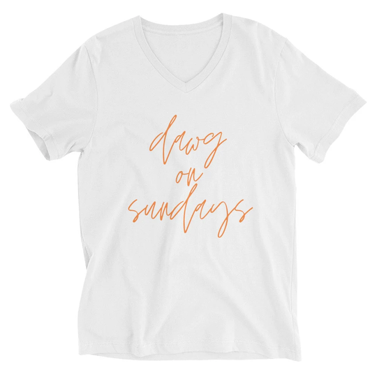 Dawg On Sundays Unisex Short Sleeve V-Neck T-Shirt, Cleveland Shirt, Browns, Football Season