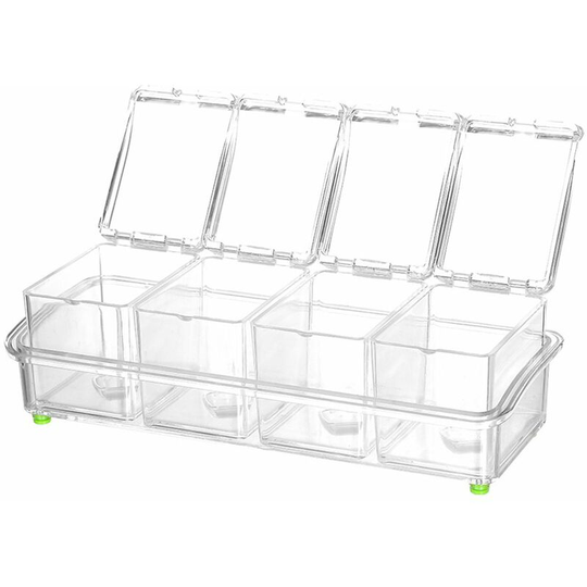 Lifcausal - Seasoning Box Seasoning Storage Clear Spice Rack Organizer Condiment Holder Container Detachable Box Unit Cruet with Plastic Spoons and