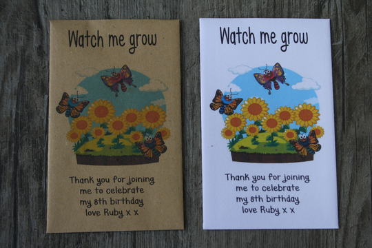 10 Personalised Any Age Garden Seed Packets Envelopes Seeds Favours Keepsake Butterfly Bees Birthday Party 13Th 18Th 21st 30Th 40Th 50Th
