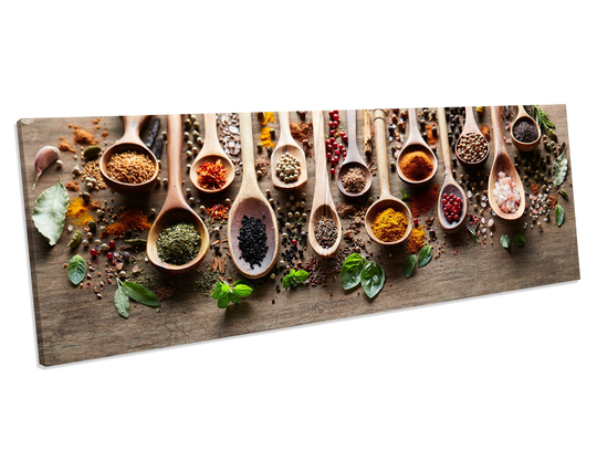 Herb & Spices, Kitchen Canvas Wall Art Panoramic Print