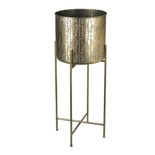 Bronze Etched Vine Planter On Stand