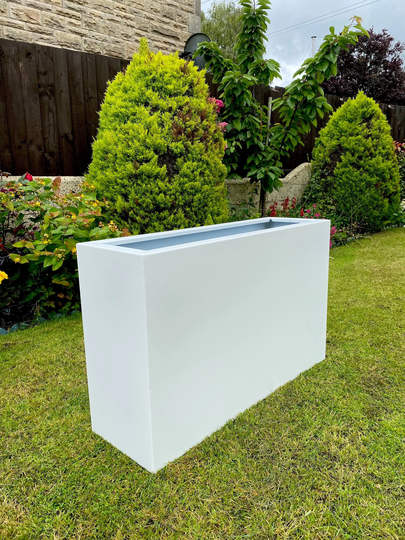 White Tall Aluminim Outdoor Indoor Garden Planter Large