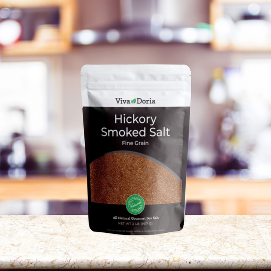 Viva Doria Hickory Smoked Sea Salt, Hickorywood Fine Grain, 2 lb