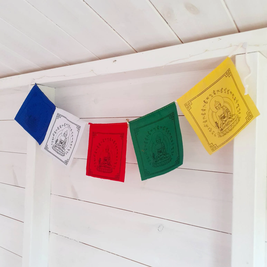 Medicine Buddha Healing Flags 12cm X 13cm