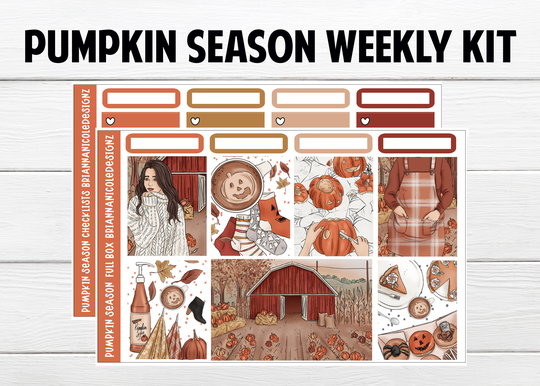 Pumpkin Season Weekly Kit Planner Stickers // Fall Sticker Kits