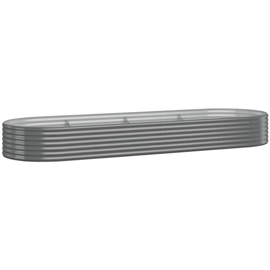 Garden Planter Powder-coated Steel 322x100x36 cm Grey Vidaxl Grey