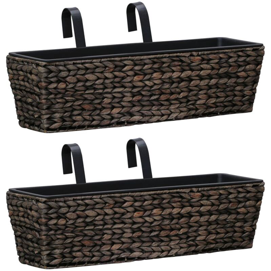 Topdeal - Garden Planters 2 pcs Water Hyacinth Brown VDTD29708