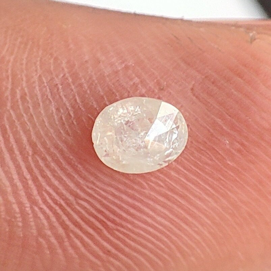 3.6x4.5 Mm Salt Pepper Diamond Rose Cut Oval, Shape Beads Loose Oval Jewelry Das6783 Dc