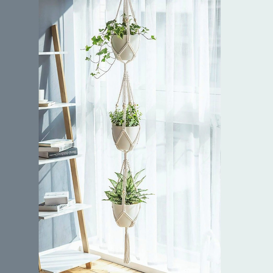 3 Tiers Macrame Plant Hanger, 179cm Macrame Wall Hanging For Plants, Plant Pot, Planter, Boho Decor, Home Gifts