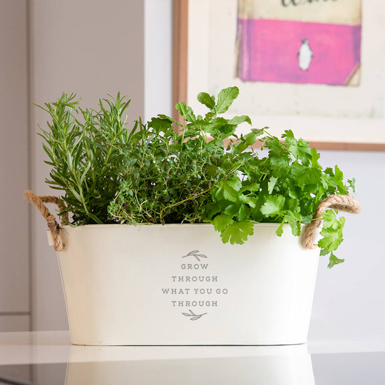 Engraved 'Grow Through What You Go Through' Planter