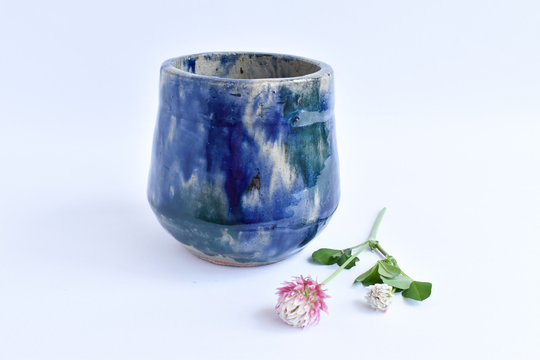Abstract Ceramic Planter With Drainage