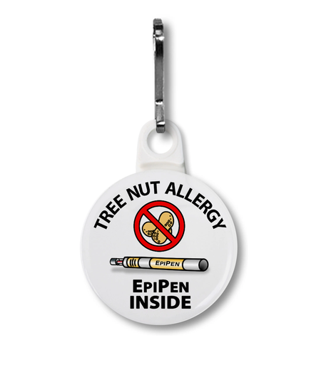 Carry An Epipen Tree Nut Allergy Medical Alert Zipper Pull Charm For Pouch, Case | Allergic To Treenuts Medic Medicine Bag