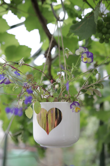 Sass & Belle - Gold Heart Hanging Indoor Planter Flower Pot