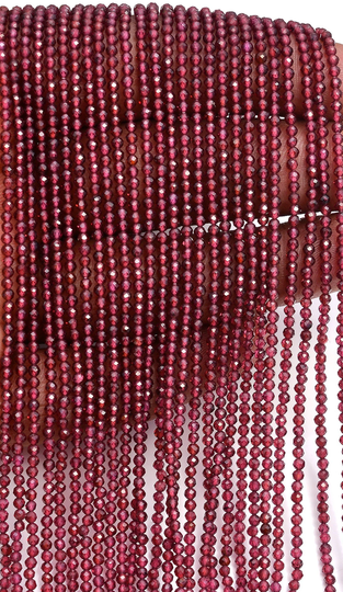 2mm Seed Stone Beads For Personalized Jewelry Making 2mm Miro Round Faceted Beads, Tiny Red Garnet Crystals Beads| 13