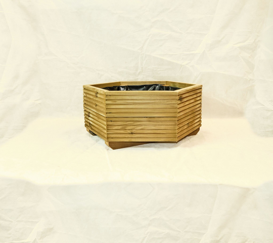 Hexagonal Planter 2 High Wooden/Garden Pot