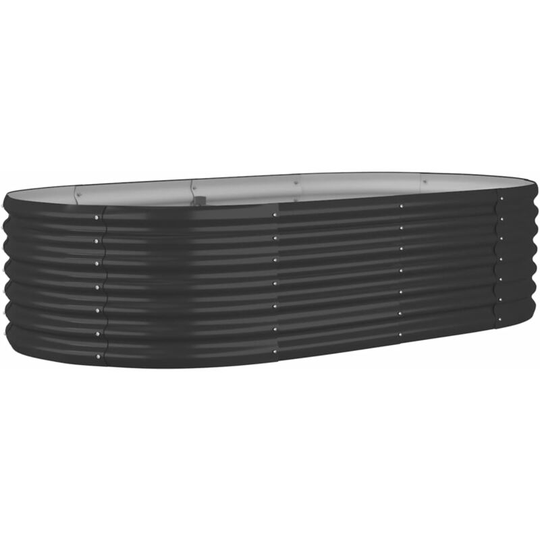 Garden Planter Powder-coated Steel 152x80x36 cm Anthracite Vidaxl Anthracite