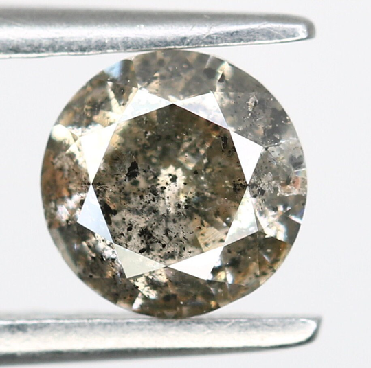 Salt & Pepper Diamond, Round Brilliant Cut Transparent Diamond With Good Shining
