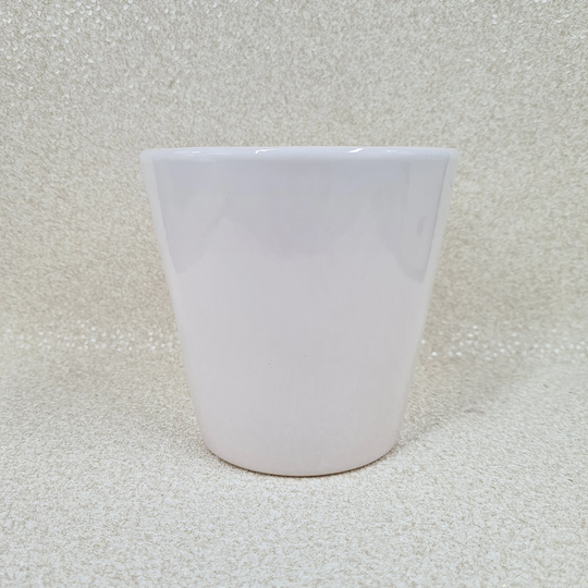 Simple White Glazed Planter - Minimalist Plant Pot