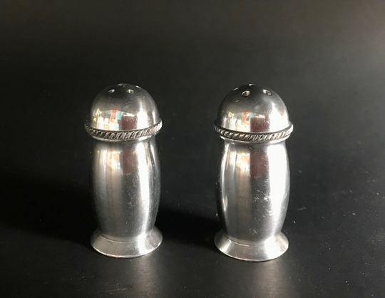 Vintage Mini Silver Salt & Pepper Shakers 1 1/2