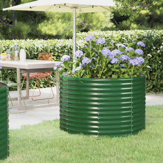 Asupermall - Garden Planter Powder-coated Steel 100x100x68 cm Green