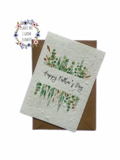 Seeded Happy Fathers Day Card. Plantable. Grows Flowers. Sustainable Eco Gift