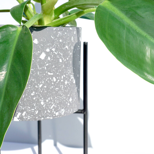 Handmade Terrazzo Black And White Monochrome Plant Pot