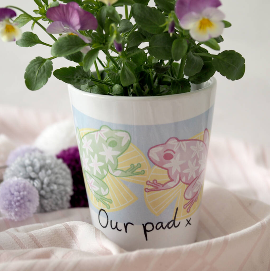 'Our Pad' Frog Couple Plant Pot / Housewarming Gift
