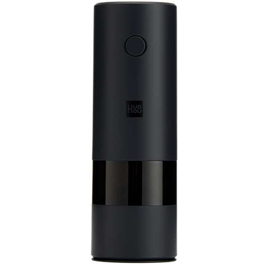Electric Salt and Pepper Grinder Battery Operated Automatic Pepper Mill Spice Mills with led Light, Black - Black - Huohou