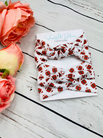 Mommy & Me Headbands, Football, Football Season, Top Knot Headband, Knotted Knit Head Wrap, Baby Turban, Sports