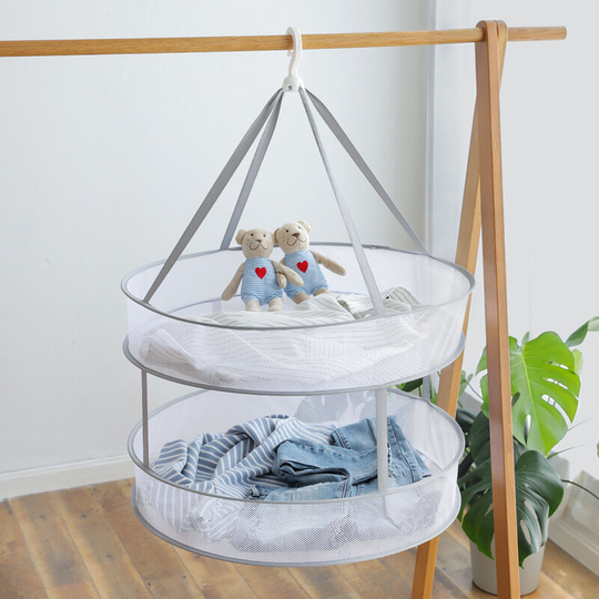 Litzee - Clothes Dryer - Multifunctional Drying Net for Laundry and Grass - Ideal for Quickly Sorting Wet Clothes Foldable Laundry Basket 61CM large