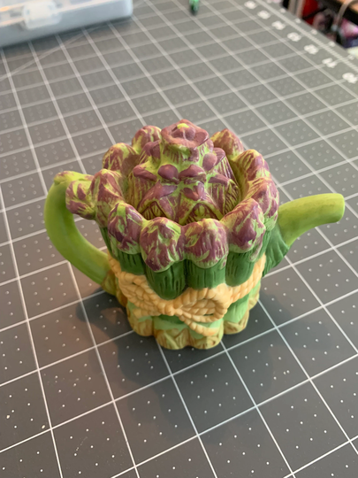 Avon Teapot, Miniature, Seasons Harvest, Asparagus 1996, Collectible