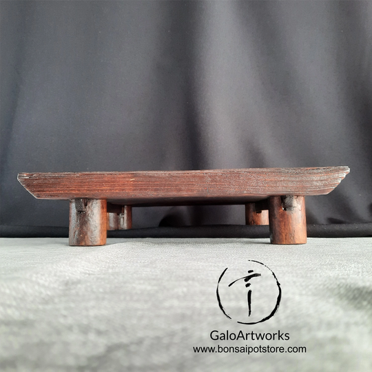 Bonsai Wood Table, Made With Recycled Wood. Display Stand For Bonsai. Wooden Pine Pedestal. Bench Indoor