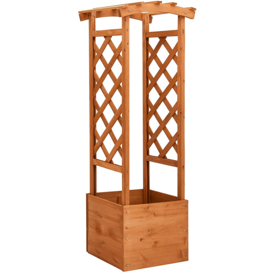 Asupermall - Trellis Planter with Arch 49x39x130 cm Firwood