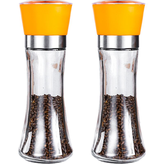 Fvbjd - Pepper and Salt Grinder Set of 2-Refillable Coarseness Adjustable Pepper Mill Shaker ( Two Pack) 2pcs high orange