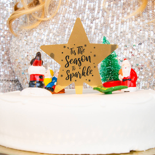 'Tis The Season To Sparkle' Christmas Star Cake Topper