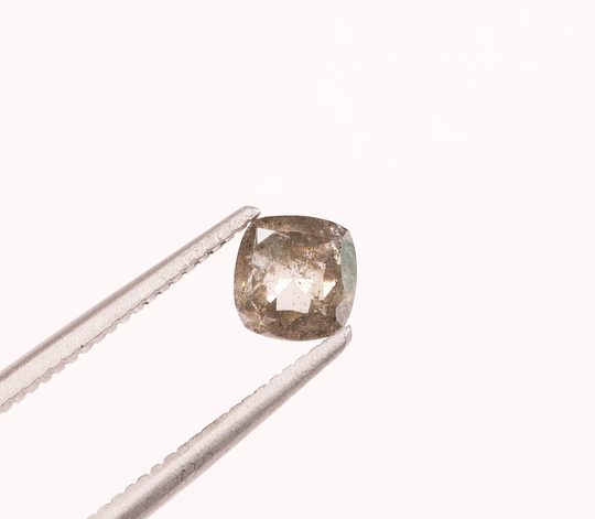 0.70 Ct Salt & Pepper 4.80 X Mm Cushion Shape Diamond Natural Loose Beautiful Brown For Engagement Wedding Gift, V3