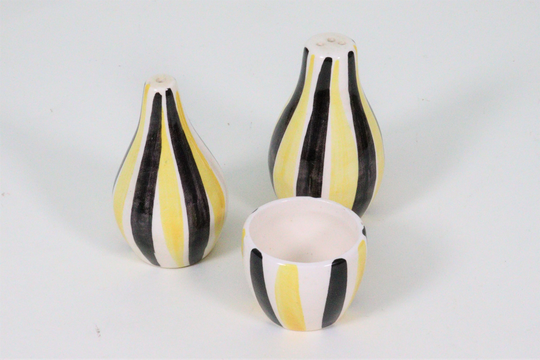 Black, Yellow & White Striped Cruet Set