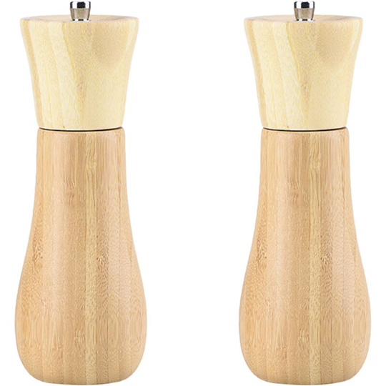 Salt Grinder White Wooden Pepper Grinder Sea Salt And Pepper Grinders of Oilcan Shaped 6 Inch Bowling Bamboo
