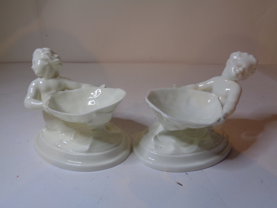 Royal Worcester Pair Of Mermaid & Merboy Table Salts