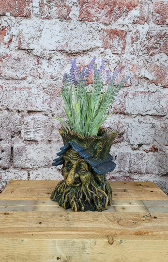 Greenman Enchanted Plant Pot Fairy Garden Planter Face Tree Stump