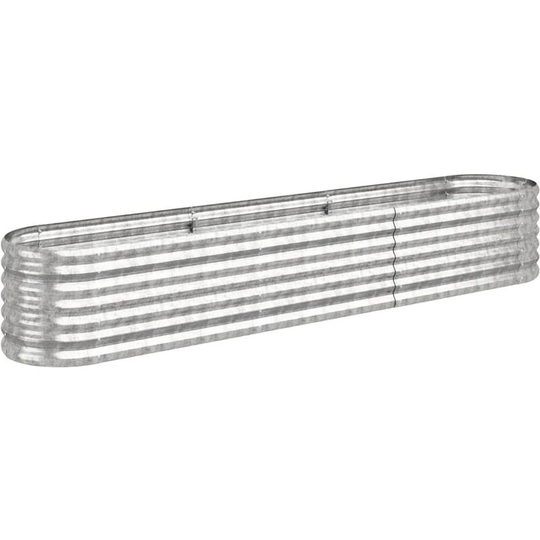 Garden Planter Powder-coated Steel 224x40x36 cm Silver Vidaxl Silver