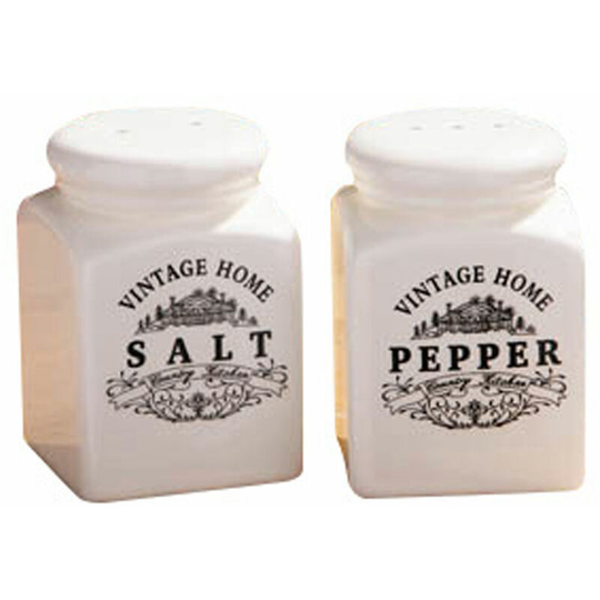 Salt And Pepper Set Cream Colored Dolomite Container for Salt / Pepper / Herbs/ Reusable Shaker / Vintage Design Shakers Sets 5 x 5 x 8 - Premier