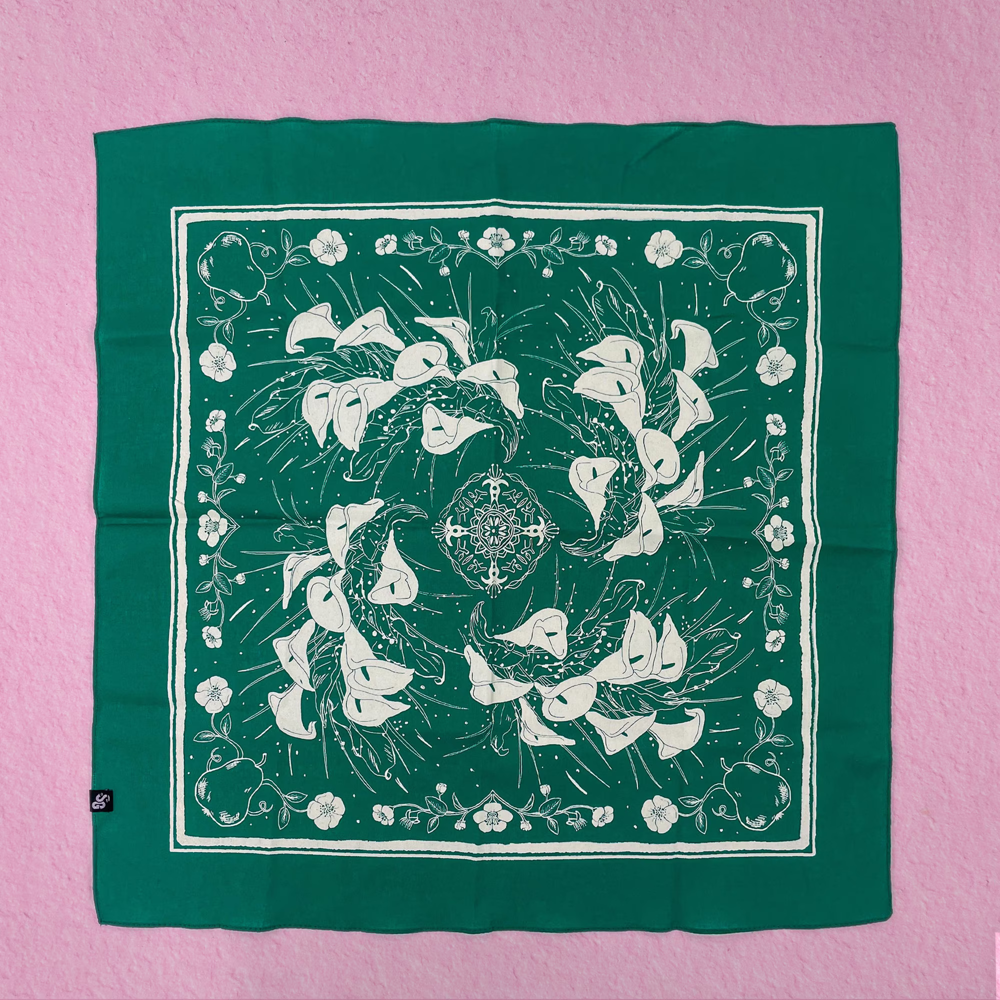 Arum Lily Botanical Illustration | 100% Cotton Scarf/Bandana
