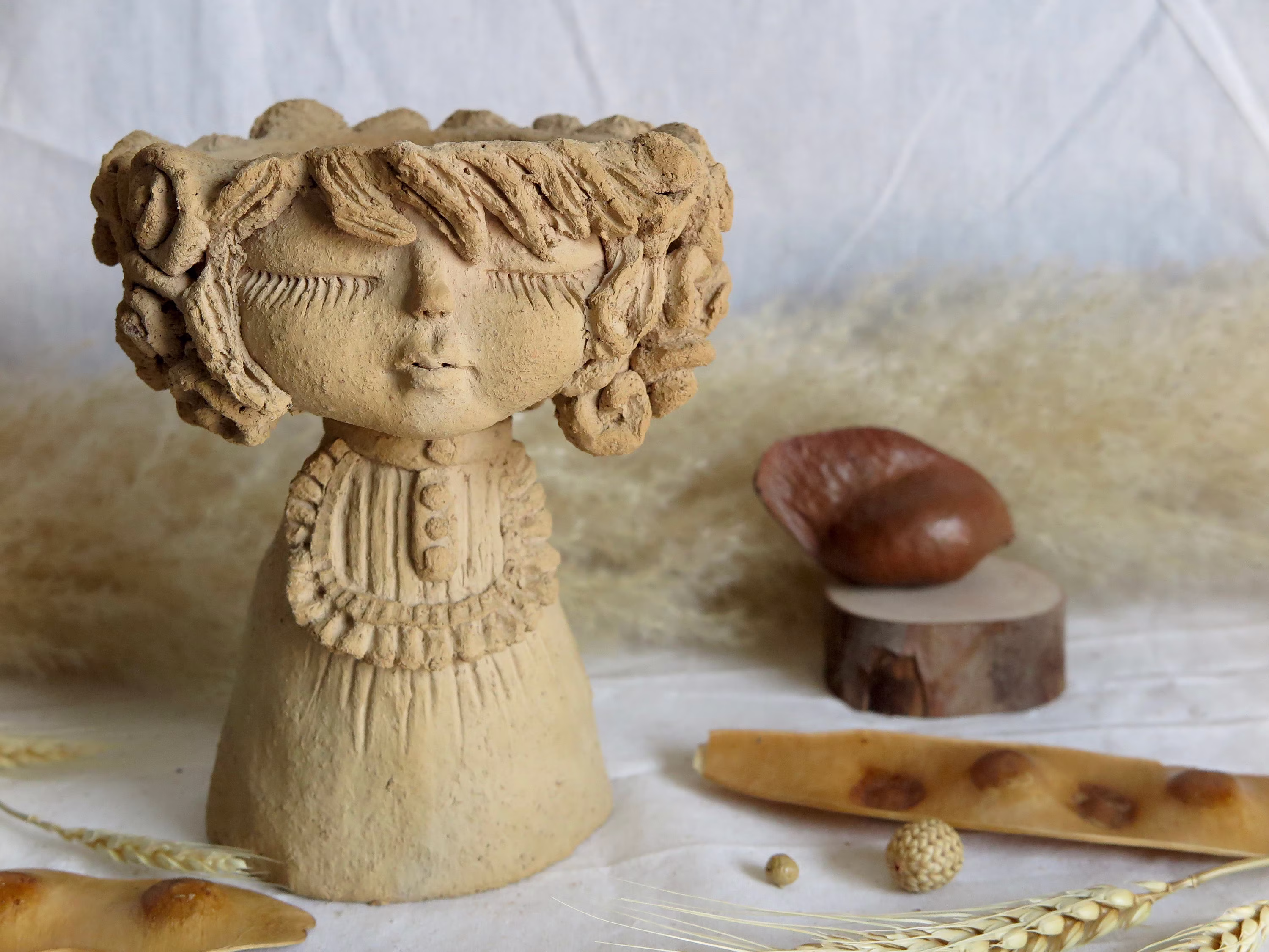 Handmade Terracotta A Lovely Girl Terracotts Live House Plants & Decor Home, Garden, Or Great Gift For Friend Personalized Gifts