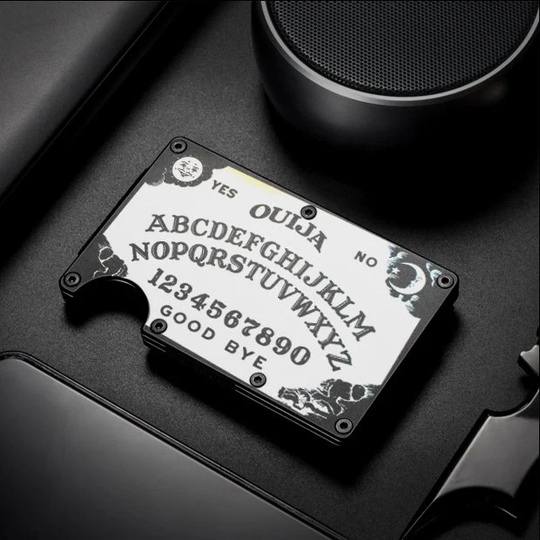 Ouiji Board Laser Engraved Minimalist, Rfid-Blocking Front Pocket Everyday Carry Wallet