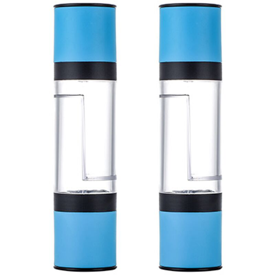 Salt and Pepper Grinder - 2 in 1 Manual Salt Pepper Mill Herb Spice Grinder Shakers Refillable 2pcs blue