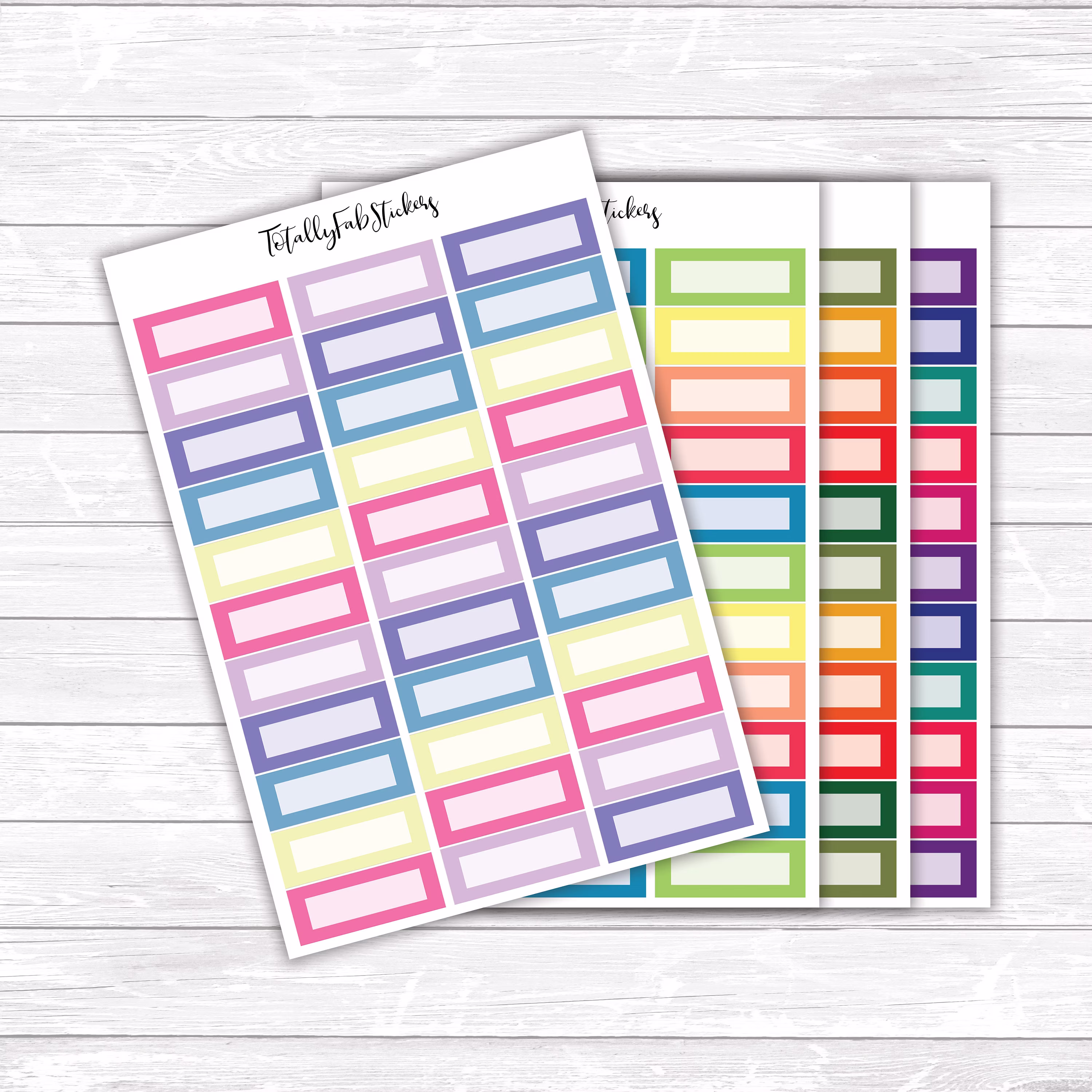 Fu-53 // Blank Season Color Themed Quarter Box Planner Stickers
