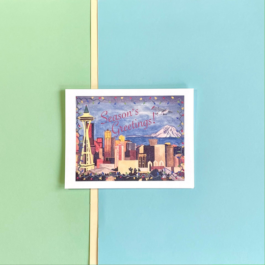 Christmas in Seattle| Seattle's Season's Greetings| Seattle Holiday Cards| Winter Skyline