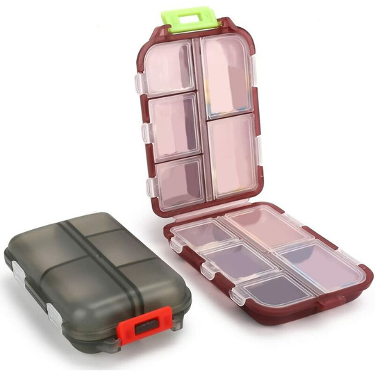 Ilovemilan - 2PCS travel pill sorting box, portable pill box, pill box dispenser, with 10 compartments, can store different medicines, with random